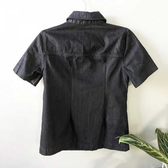 Zara Women's Denim Short Sleeve Shirt - Picture 5 of 7